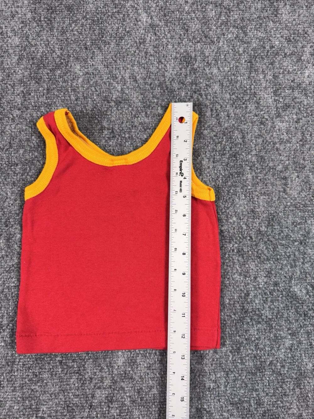 Vintage 1980s Single Stitch Baby & Toddler Red Tank Top Size 3 Made in USA - Picture 5 of 6